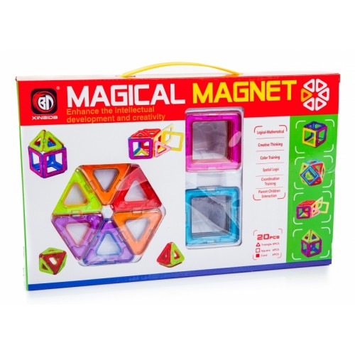 Kolorowe klocki magnetyczne MAGICAL MAGNET 20SZT E1